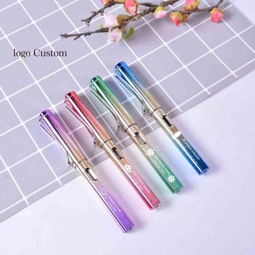 Gradient Color Cute Creative Ink Absorption Dual-use Positive Posture Calligraphy Practice Student Pen Valentine Day Custom Logo