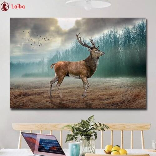 Pictures 5d diamond painting Animal landscape art, forest deer full novelty 2020 mosaic art diamond embroidery icons new hot