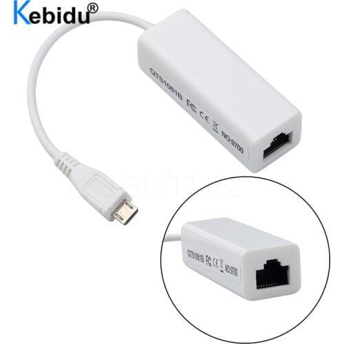 Kebidu Micro USB To RJ45 Network Card 10/100Mbps RJ45 Ethernet Micro USB 2.0 Lan Cable Adapter For Android PC Laptop Tablets
