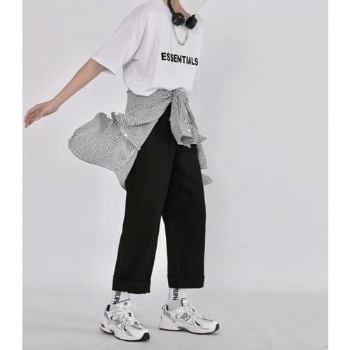 Men Overalls Pants Straight Loose Casual Streetwear Sport New Package Mail Couples Leisure Black Khaki 2021 College