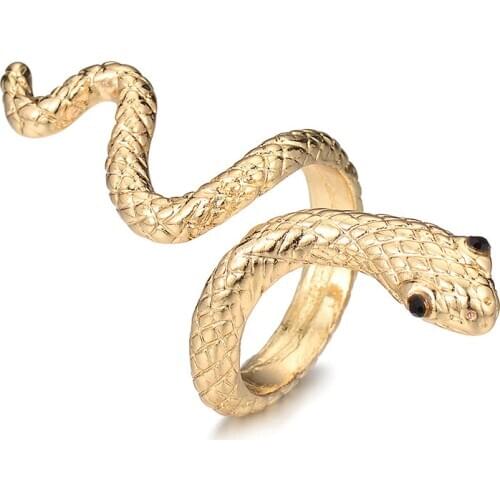 Metal Minimalist Snake Pattern Ring Fashion Jewelry Trendy Accessories Boho Vintage Ethnic Hiphop Rings For Women