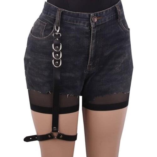 Fashion top Leather Harness belts Black Sexy Cage Bra Punk Bondage Harajuku Lingerie Chest Woman Exotic Accessories