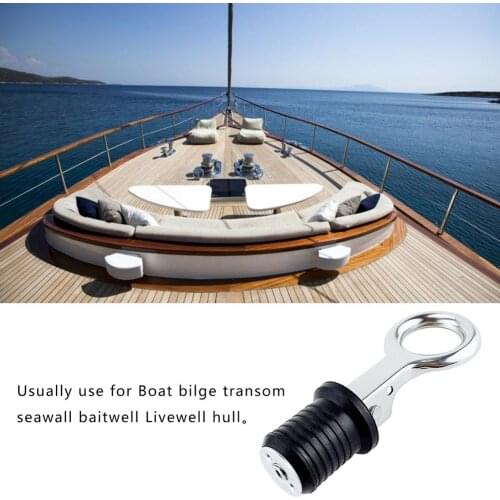 Marine Drain Plug Stainless Steel Boat Ring Drain Plug Deck Drain Hole Bolt Adjustable Boat Accessories For Dinghy Kayak Canoe