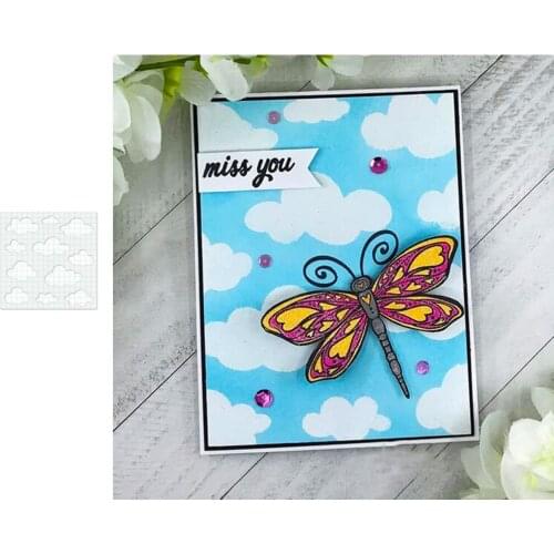 Sky Blossoming White Clouds Graphic Graffiti Print Decoration Stencil for 2021 Scrapbook Diary Decoration Embossing Maker Albums