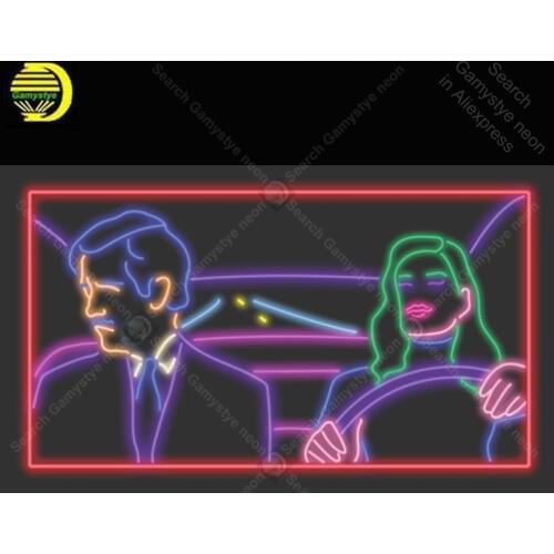 Neon Sign for Man And Woman Driving Neon Bulb sign shop Display handcraft glass tube light Decor wall lamps Neon Signs for Room