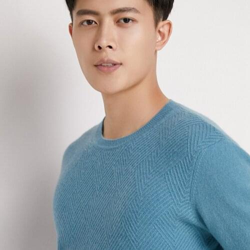 High-grade New Autumn 100% Cashmere Sweaters Winter Fashion Clothing Mens Sweaters Solid Color Slim Fit Men Pullover Knit