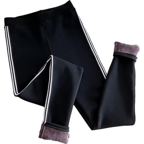 Autumn winter warm trousers female trousers with velvet thickening of cultivate ones morality joker outer wear