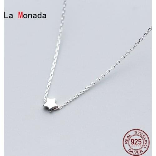 La Monada 43+3cm Silver Necklace For Women Fine Silver 925 Jewelry Fashion Neck Choker Star Pendant 925 Silver Chains Woman Thin