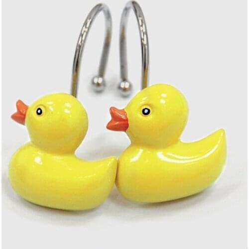 Resin hook shower curtain hook shower curtain ring shower curtain accessories baby favorite children hook little yellow duck