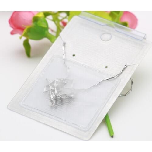 Transparent Packaging 20PCS/lot Self-Stick Cute Necklace Plastic Jewelry Package Fashion 3.7x4.2cm Small Bags