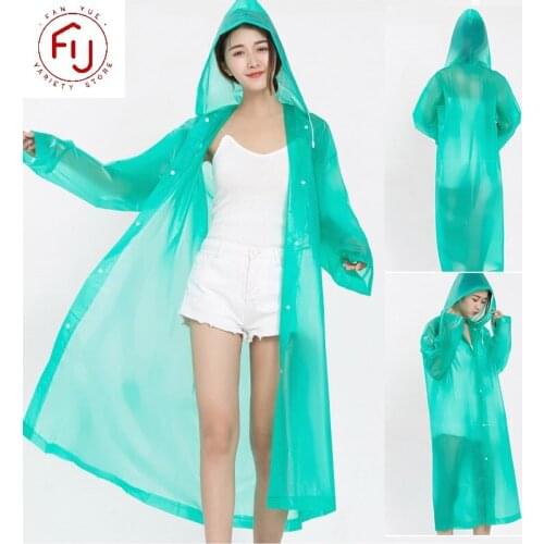 Transparent Raincoat Hoodie Portable Outdoor Travel Hiking Adult Men and Women Are Code Universal Summer Waterproof Rainwear