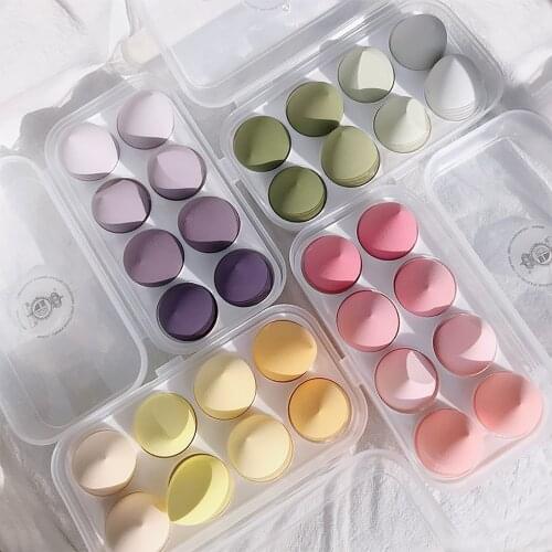 8 Grids Makeup Puff Storage Box Plastic Empty Cosmetic Sponge Drying Box Portable Egg Shaped Storage Stand Makeup Tools