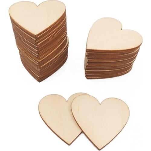 10- 300mm Blank unfinished wooden heart crafts supplies laser wood Wedding decoration teaching DIY accessories 001001065
