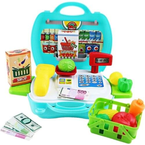 Pretend Play Supermarket Box Carrying Exercise To Identify Hands-on Ability Chrismas Gift Mini Supermarket Toys Play Money