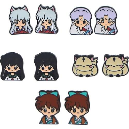 ZF2502 1pair Anime Boy Lovely Cartoon Shape Ear Stud Earrings For Women Girls Cute Earrings Fashion Accessories Jewelry