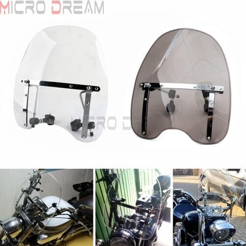 Universal Highway Custom Motorcycle 7/8" 1" Handlebar Deflector Cross Bones 18" Cruisers Windscreen Windshield Screen for Honda