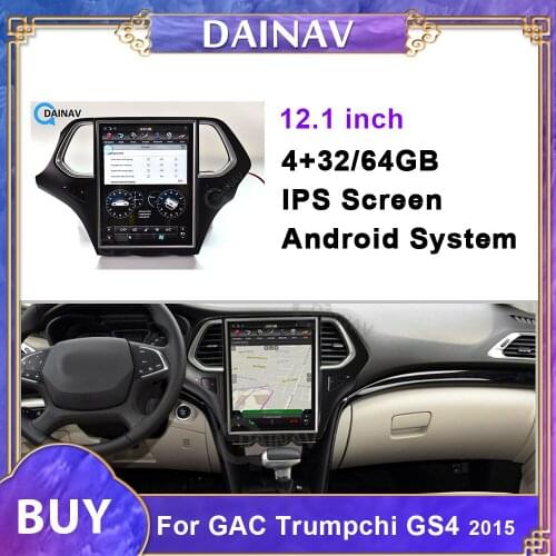 Telsa Style Android Car Multimedia DVD Player GPS Navigation FOR-GAC Trumpchi GS4 2015 Car Audio Radio Stereo