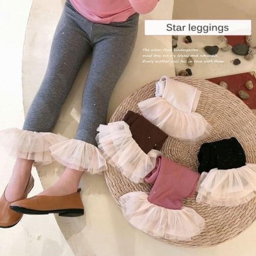 Spring Summer Lace Sequin Clothing For Girls Pants Tights For Children Clothes Cotton Cute Women Leggings Female Child Clothes