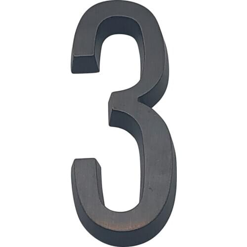 Aged Bronze 4" 101mm House Number Sticker Adhesive Door Number for House Digits Zinc Alloy Mailbox Address Sign #3