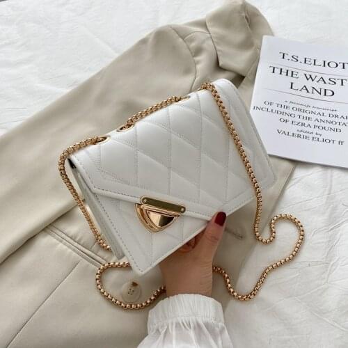 2021 New Women Trend Bags Summer Diamond Lattice Long Chain Shoulder Bag Women Purse Fashion Luxury Leather Messenger Bag