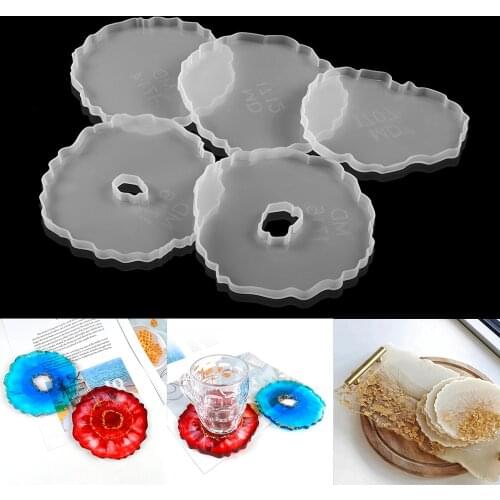 1Pcs Wavy Lace Glass Coaster Silicone Mold Tea Wine Coaster UV Epoxy Resin Mould For DIY Cup Mat Table Decoration Crafts Making