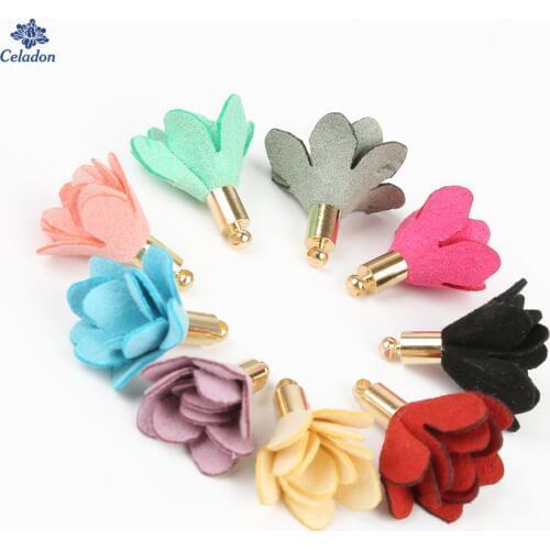 10-20Pcs/lot Multi Colors Suede Flower Tassel Charm Pendant, For DIY Wedding Party Dress Decoration/Curtain Sewing Accessories
