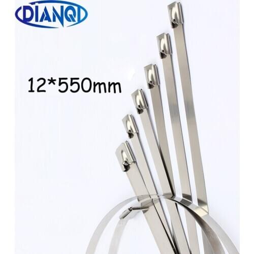 100pcs 12*550mm 12x550mm 12mmx550mm Latching Self-Locking Stainless Steel Zip Cable Tie Lock Tie Wrap cable ties 201 304 316