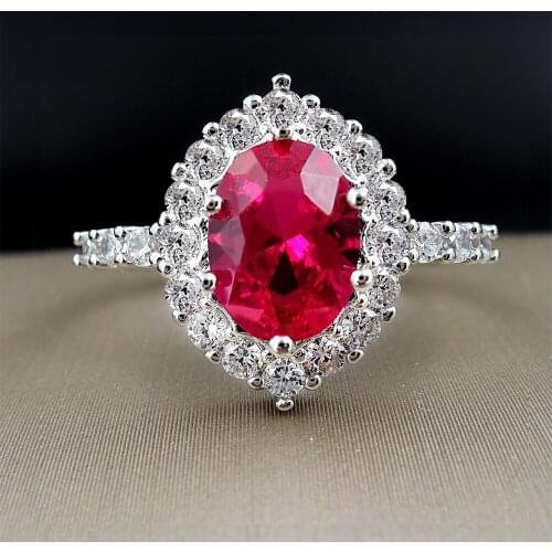 2021 Trend Earrings Ring Pendant Necklace Vintage Created Sapphire Ruby Gemstone Wedding Jewelry Set Gift