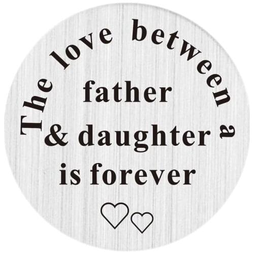 22mm Window Plates The love between a father & daughter is forever Stainless Steel Floating Locket Plate 5PCS/LOT