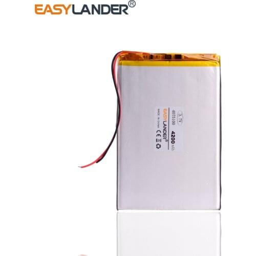4075100 3.7V 3300mAh 3.7 V high capacity polymer lithium battery For sun N70 7 inch tablet battery Laptop 8Inch Tablet pc