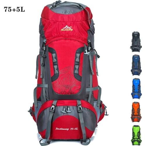 80L Large Outdoor Backpack Camping Hiking Climbing Backpacks Rucksack Men Women Waterproof Nylon Sport Travel Mountaineer Bag