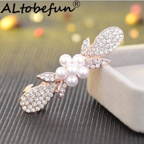 ALTOBEFUN New Crystal Fashion Hairpin Hairwear Jewelry For Women Girl Ladies Rhinestone Alloy Hair Clip Party Barrettes AE023