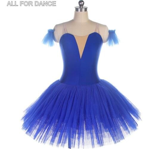 Bell Shaped Ballet Tutu for Girls and Women Ballet Dance Costume Spandex Bodice with Nude V Neck Adult Bell Tutu Dress BLL040