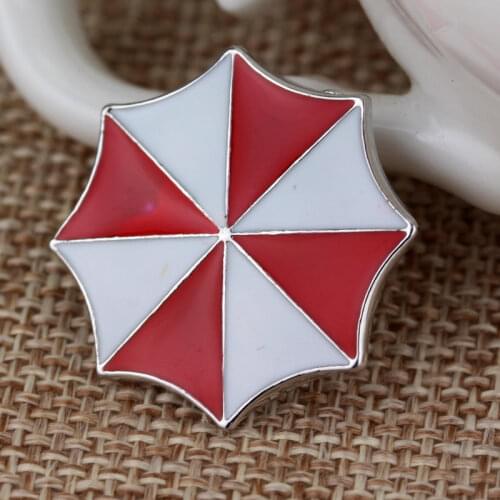 Biohazard Brooch Pin Alice Umbrella Corporation Red White Enamel Logo Amulet Badge Hot Movie Game Jewelry Men Women Wholesale