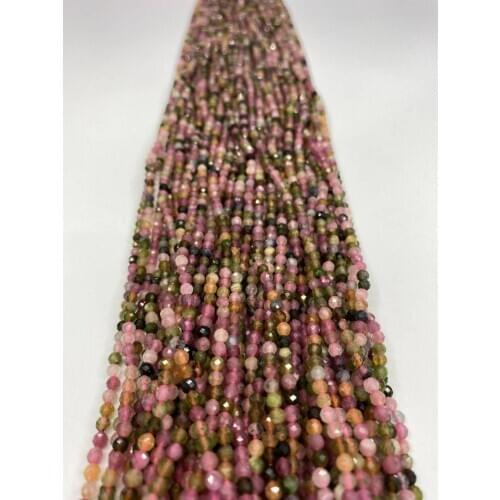 5AAAAA Natural Selected Tourmaline Faceted Round Beads 2mm,3mm，4mm，6mm