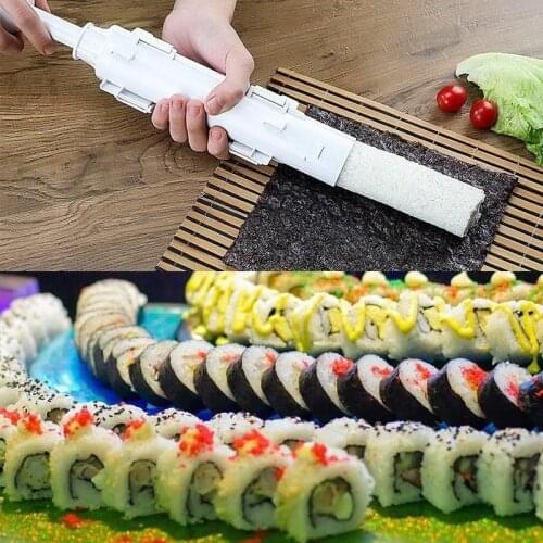 Quick Diy Sushi Maker Set Machine Rice Mold Bazooka Roller Kit Vegetable Meat Rolling Tool DIY Kitchen Tools Gadgets Accessories
