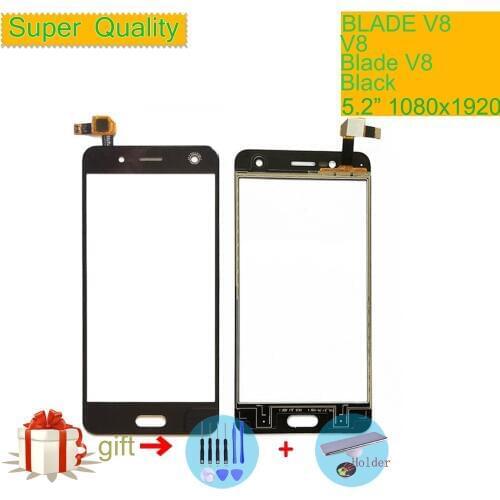 For ZTE Blade V8 Touch Screen Digitizer Touch Panel Touchscreen Lens Front Glass Sensor NO LCD V8 Replacement Black White 5.2"