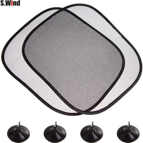 2Pcs 44*36cm Black Auto Car Sun Shade Side Rear Back Window Glass Sunshade Cover Visor Shield Screen Solar Protection Mesh Cover