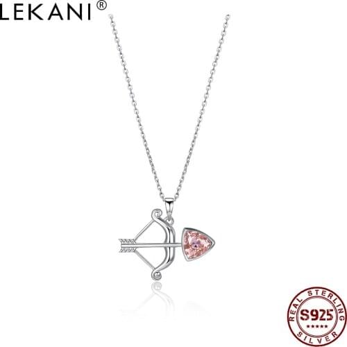 LEKANI Authentic 925 Sterling Silver Necklaces For Female Sagittarius Pendent Constellations Style Wedding Trendy Fine Jewelry