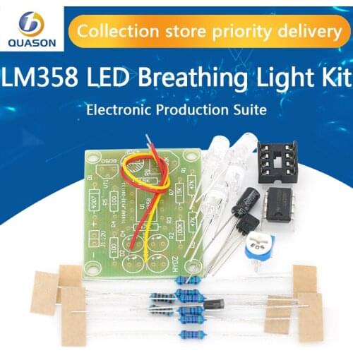 LM358 LED Breathing Light Kit Electronic Production Suite Electronic Kits DIY Parts Breath Light DIY Kit PCB laboratory