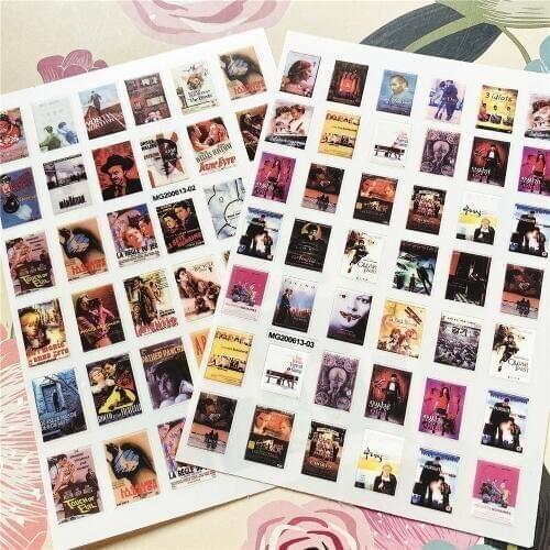 MG200613-02-03 Movie poster like stamp 3D Back glue Nail decal Nail sticker Nail decoration Nail art Nail ornament