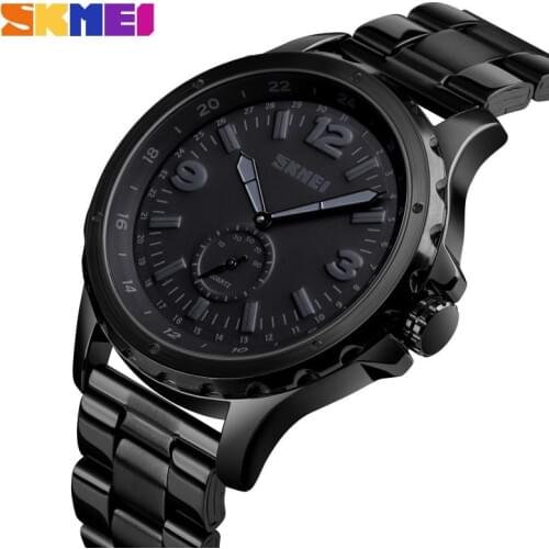 Top Brand SKMEI Fashion Men Watches Luxury Quartz Watch Men Waterproof Black Stainless Steel Male Clock Relogio Masculino 1513