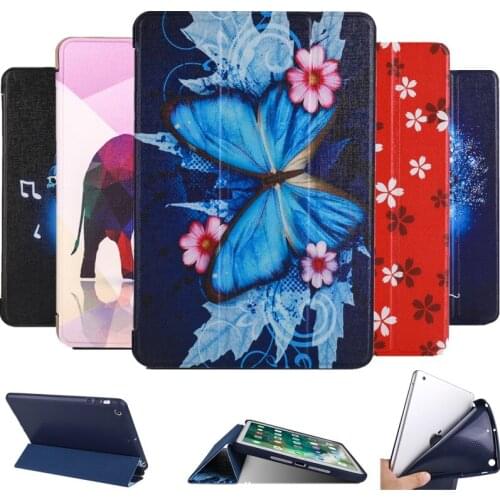 Print TPU Soft Case For iPad Mini mini2 mini3 Back Ultra Slim Trifold Stand Auto Sleep/Wake up Smart Cover for iPad Mini123 Case