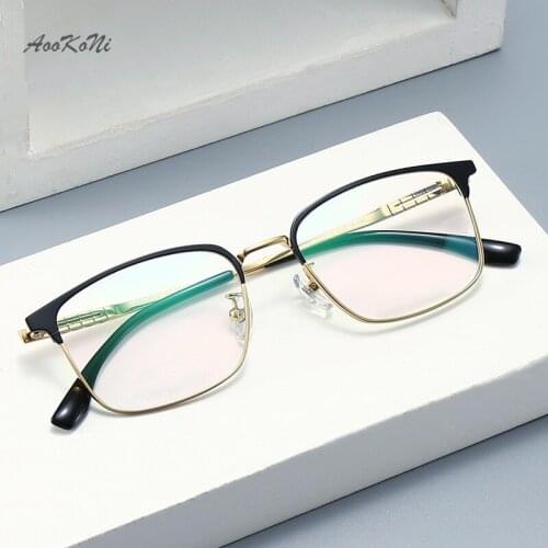 AooKoNi 2021 New Pure Titanium Myopia Glasses Mens Ultra-light Square Optical Frames Leisure Business High-end Eyewear Eye