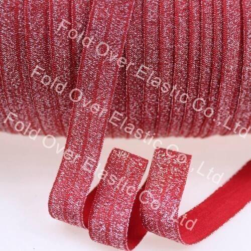New color! 5/8 inch silver glitter thread foe red elastic #90112 for headband hair accessories, 100yards/roll