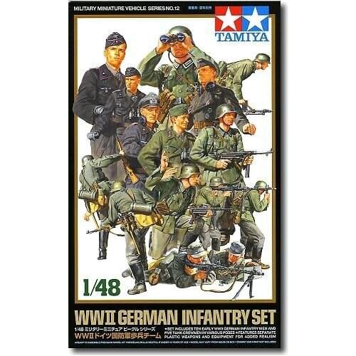 Original Plastic Tamiya Soldier Model 1/48 German Defense Infantry Set 32512 Toy Display