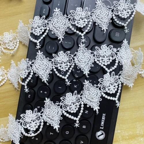Bead curtain tassel small rose flower embroidery water-soluble polyester silk lace handmade necklace lace Accessories