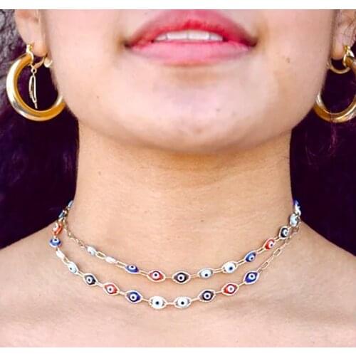 Evil Eye Colorful Lucky Eyeglasses Chain Women Outside Casual Sunglasses Accessory Necklace Face Mask Holder Lanyard