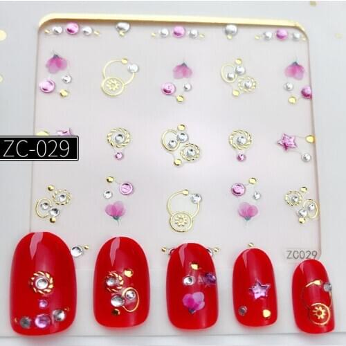1 Sheet Self Adhesive Lace Design Nail Sticker Creative Salon Nail Art Jewelry 3D Rhinestone Nails Decoration Nails Manicure