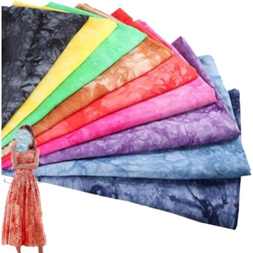 Tie Dye Printed Ice Silk Cotton Handmade Fabrics By Half Meter Anti-wrinkle Clothing Cloth Sew Dress Pant Curtains Patchwork DIY